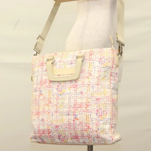 CHANEL Hand Bag Canvas 2way Pink Silver CC Auth 133090 - Picture 14 of 16